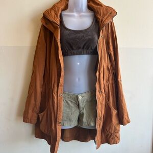 Mossimo Supply Co Brown Utility Jacket with Hood